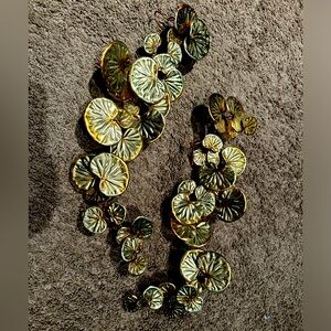 Vintage homco 1375 Geranium leaf vines metal copper brass 60’s 70’s